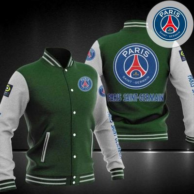 Paris Saint-Germain FC Green White Baseball Jacket
