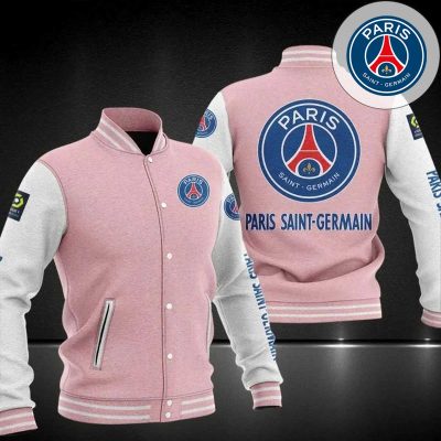 Paris Saint-Germain FC Pink White Baseball Jacket