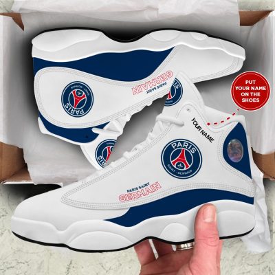 Paris Saint-Germain FC Custom Name White Blue Air Jordan 13 Shoes V6