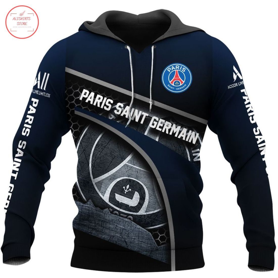 Paris Saint-Germain FC Black Limited Pullover Hoodie Paris Saint-Germain FC Black Limited Pullover Hoodie