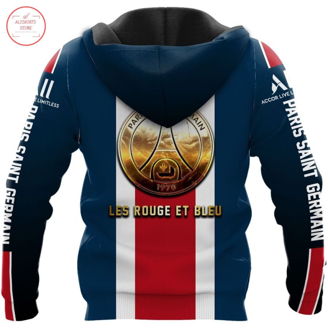 Paris Saint-Germain FC Blue 1970 Pullover Hoodie Paris Saint-Germain FC Blue 1970 Pullover Hoodie