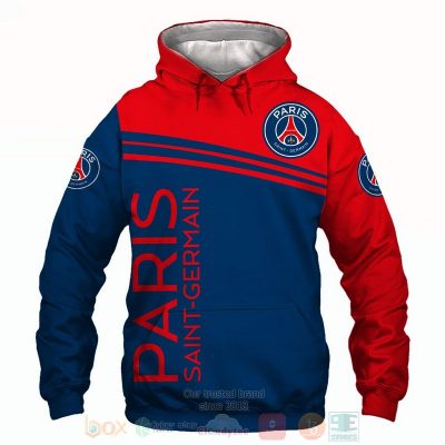 Paris Saint-Germain FC Blue Red Pullover Hoodie V3