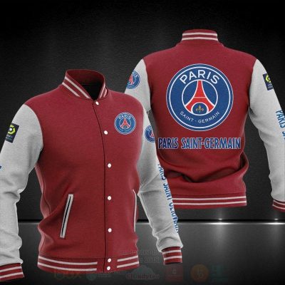 Paris Saint-Germain FC Red Grey Baseball Jacket