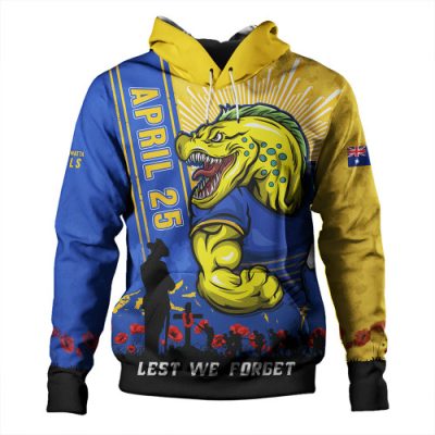 Parramatta Eels Hoodie Anzac Day Lest We Forget Strong Fighting Spirit