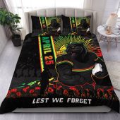 Penrith Panthers Bedding Set Anzac Day Lest We Forget Strong Fighting Spirit