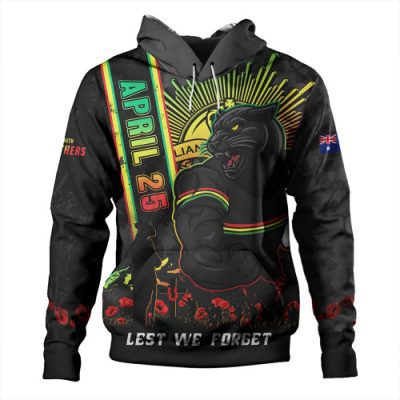 Penrith Panthers Hoodie Anzac Day Lest We Forget Strong Fighting Spirit