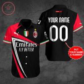 AC Milan Custom Name Number Hawaiian Shirt