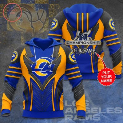 NFL Los Angeles Rams Custom Name Champions Pullover Hoodie