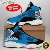 Personalized Carolina Panthers Nfl Big Logo Football Team 4 Air Jordan 13 Sneaker Shoes
