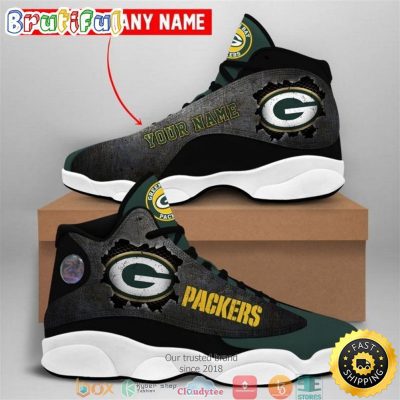 Personalized Green Bay Packers Nfl Big Logo Football Team Air Jordan 13 Sneaker Shoes 2