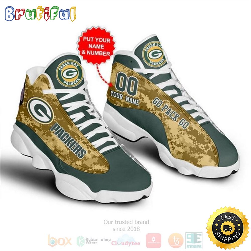 Personalized Green Bay Packerss Nfl Camo Custom Air Jordan 13 Shoes Personalized Green Bay Packerss Nfl Camo Custom Air Jordan 13 Shoes