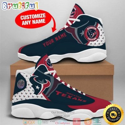 Personalized Houston Texans Nfl Big Logo Football Team 5 Air Jordan 13 Sneaker Shoes