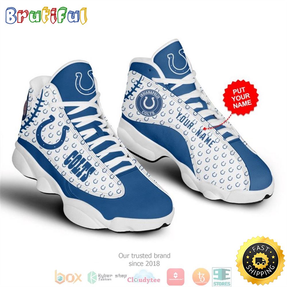 Personalized Indianapolis Colts Nfl 5 Football Air Jordan 13 Sneaker Shoes Personalized Indianapolis Colts Nfl 5 Football Air Jordan 13 Sneaker Shoes