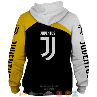 Juventus FC Custom Name Black Yellow Pullover Hoodie