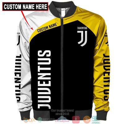 Juventus FC Custom Name Black Yellow Bomber Jacket