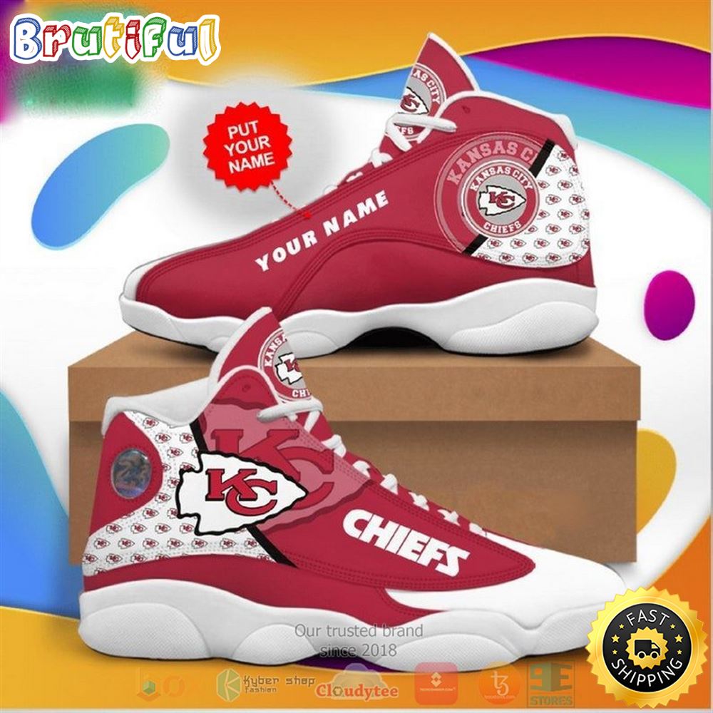 Personalized Kansas City Chiefs Nfl Team Custom Air Jordan 13 Shoes