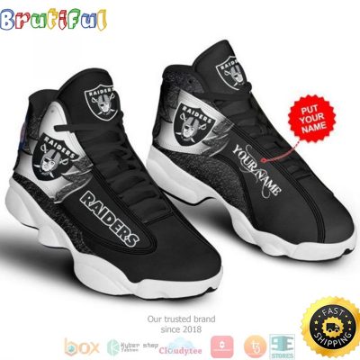 Personalized Las Vegas Raiders Football Nfl 24 Big Logo Air Jordan 13 Sneaker Shoes