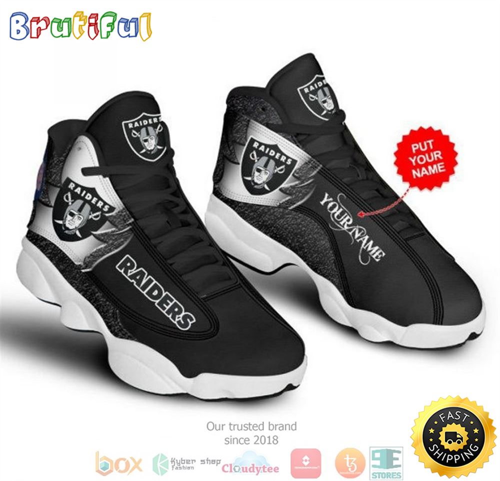 Personalized Las Vegas Raiders Football Nfl 24 Big Logo Air Jordan 13 Sneaker Shoes Personalized Las Vegas Raiders Football Nfl 24 Big Logo Air Jordan 13 Sneaker Shoes