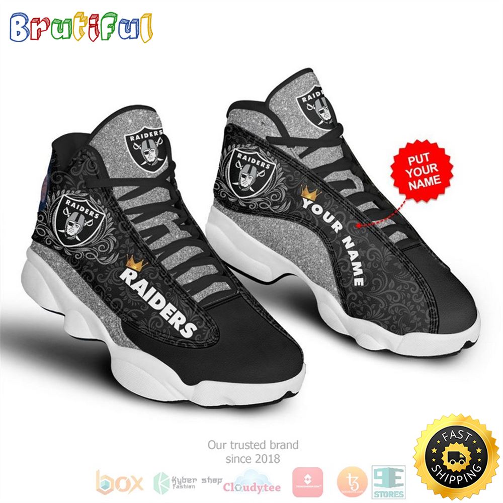 Personalized Las Vegas Raiders Nfl Custom Air Jordan 13 Shoes Personalized Las Vegas Raiders Nfl Custom Air Jordan 13 Shoes