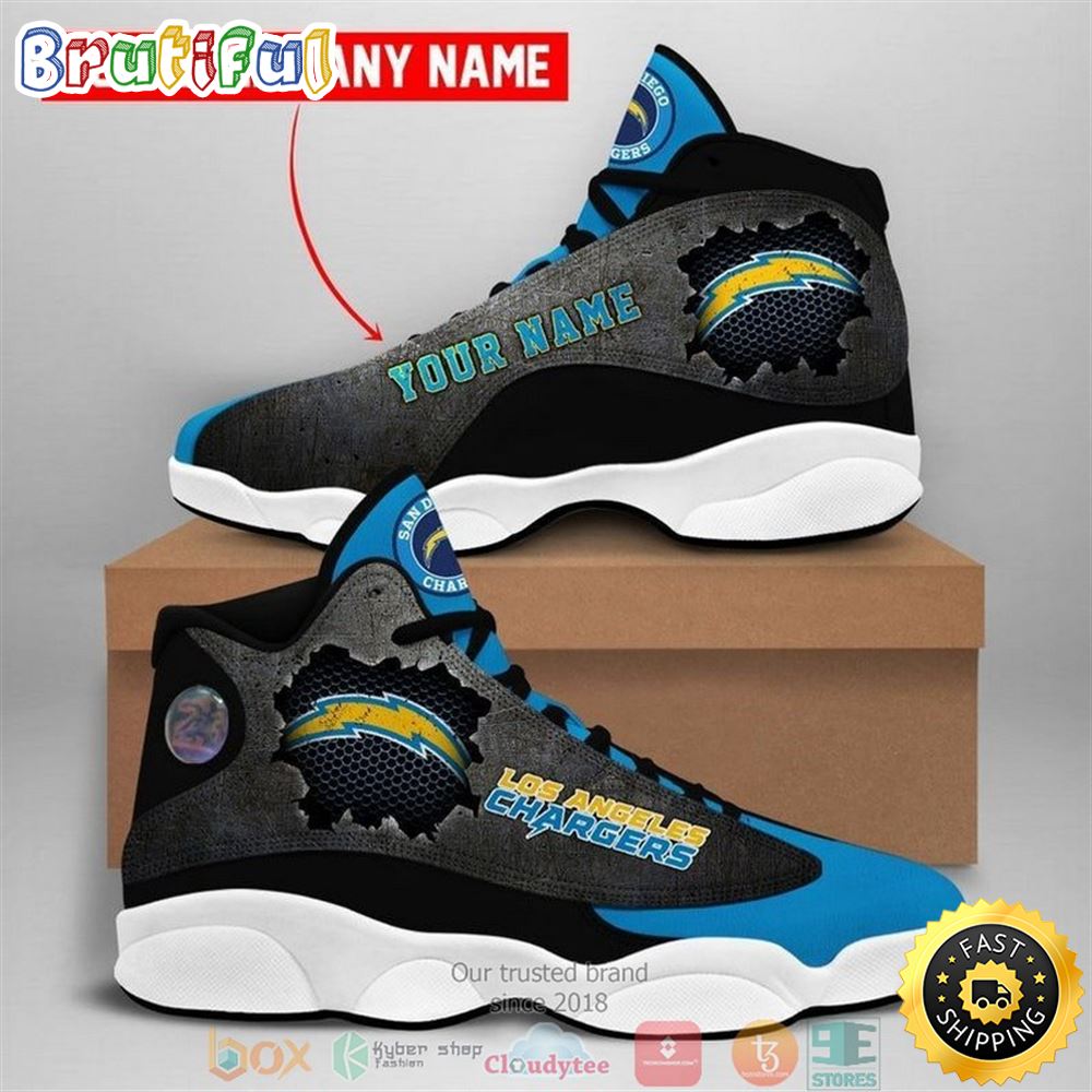 Personalized Los Angeles Chargers Nfl Football Team Air Jordan 13 Sneaker Shoes Personalized Los Angeles Chargers Nfl Football Team Air Jordan 13 Sneaker Shoes