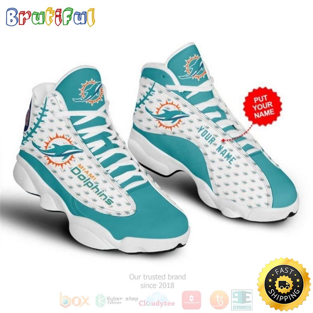 Personalized Miami Dolphins Nfl Custom Air Jordan 13 Shoes