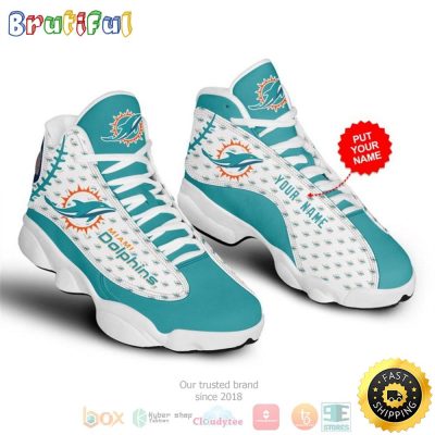 Personalized Miami Dolphins Nfl Football Team Custom Air Jordan 13 Shoes 2