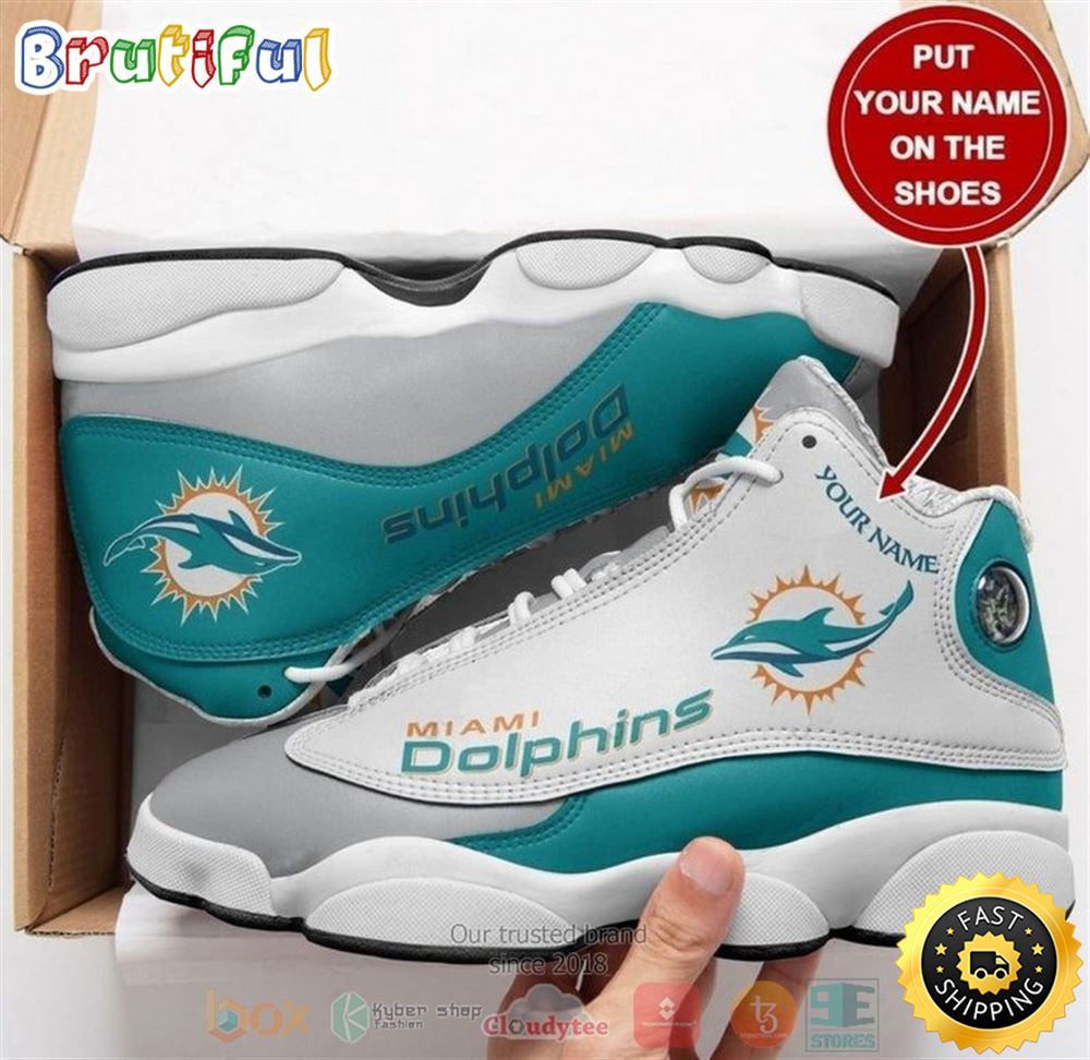 Personalized Miami Dolphins Nfl Football Team Custom Air Jordan 13 Shoes Personalized Miami Dolphins Nfl Football Team Custom Air Jordan 13 Shoes