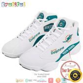 Personalized Miami Dolphins Nfl Team Big Logo Air Jordan 13 Sneaker Shoes