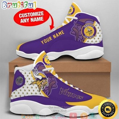Personalized Minnesota Vikings Football Nfl 8 Air Jordan 13 Sneaker Shoes