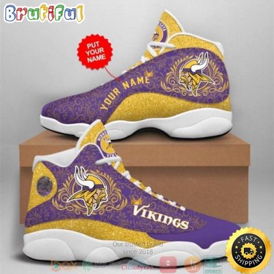 Personalized Minnesota Vikings Nfl Mandala Football Team Custom Air Jordan 13 Shoes