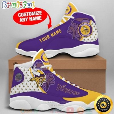 Personalized Minnesota Vikings Nfl Team Custom Air Jordan 13 Shoes