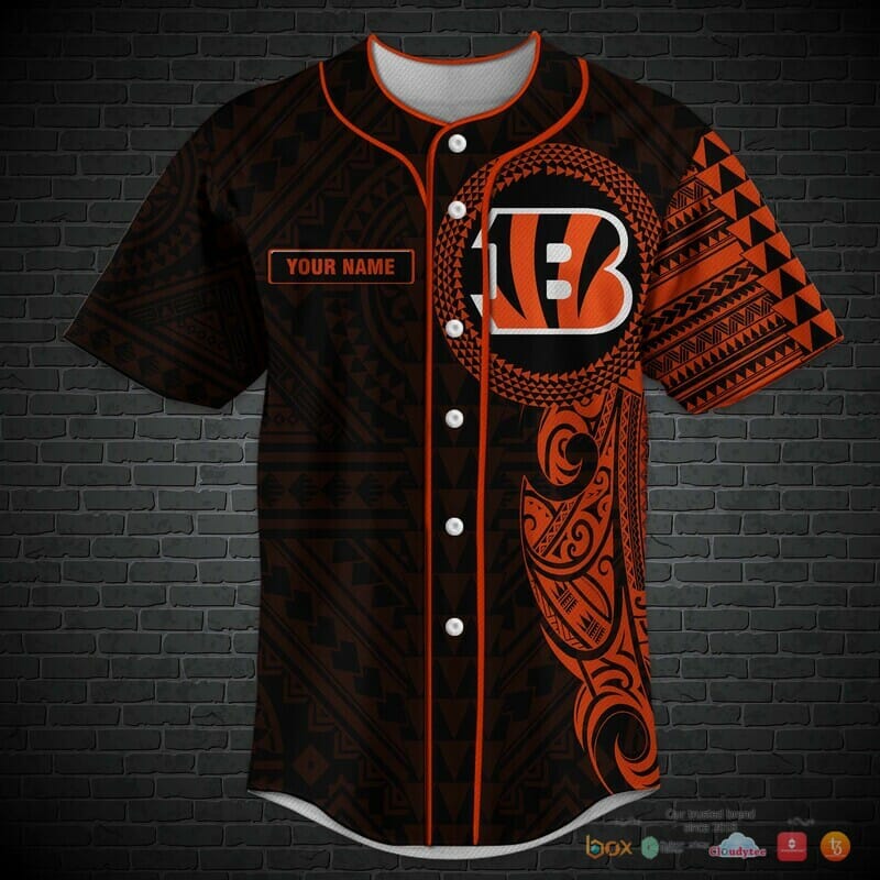 NFL Cincinnati Bengals Custom Name Black Orange Baseball Jersey NFL Cincinnati Bengals Custom Name Black Orange Baseball Jersey
