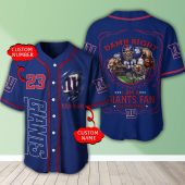 NFL New York Giants Custom Name Number Blue Baseball Jersey