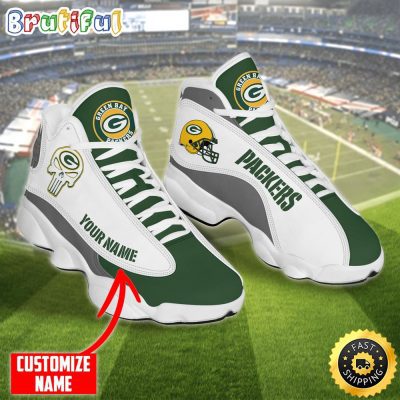 Personalized Nfl Green Bay Packers Skull Helmet Air Jordan 13 Shoes