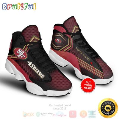 Personalized San Francisco 49Ers Nfl Custom Black Red Air Jordan 13 Shoes
