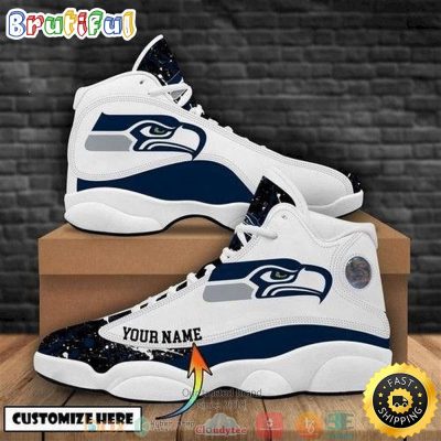 Personalized Seattle Seahawks Nfl Football Team Big Logo 36 Gift Air Jordan 13 Sneaker Shoes