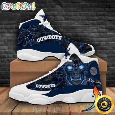 Personalized Skull Dallas Cowboys Nfl Custom Air Jordan 13 Shoes