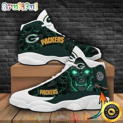 Personalized Skull Green Bay Packers Nfl Teams Football Logo Air Jordan 13 Shoes
