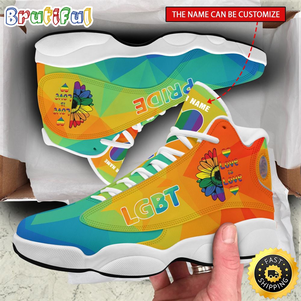 Personalized Sunflowers Lgbt Love Is Love Custom Air Jordan 13 Shoes Personalized Sunflowers Lgbt Love Is Love Custom Air Jordan 13 Shoes