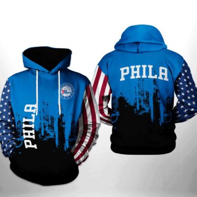 NBA Philadelphia 76ers US Flag Pullover Hoodie