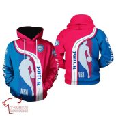 NBA Philadelphia 76ers Red Blue Highway Pullover Hoodie