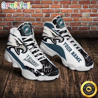 Philadelphia Eagles Nfl Custom Name Air Jordan 13 Shoes
