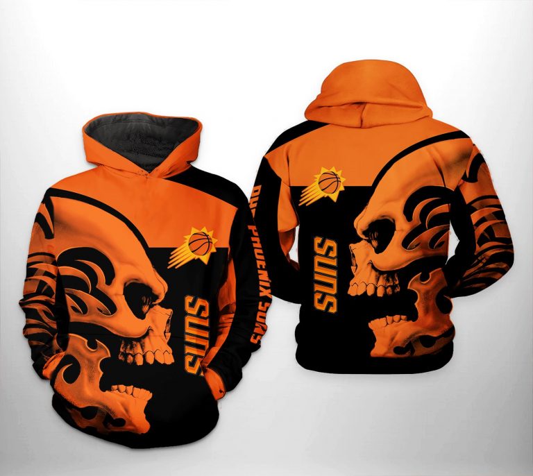 NBA Phoenix Suns Black Orange Punisher Skull Pullover Hoodie V2 NBA Phoenix Suns Black Orange Punisher Skull Pullover Hoodie V2