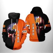 NBA Phoenix Suns US Flag Punisher Skull Pullover Hoodie