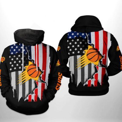 NBA Phoenix Suns US Flag Scratch Pullover Hoodie