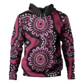 Australia Aboriginal Hoodie - Pink Aboriginal Dot Art Inspired Hoodie