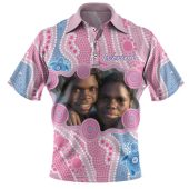 Australia Personalised Aboriginal Custom Polo Shirt - River And Turtles Dot Art Painting Pink Polo Shirt