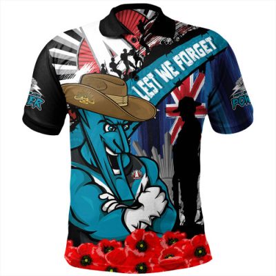 Port Adelaide Polo Shirt Anzac Day Honor United In Spirit