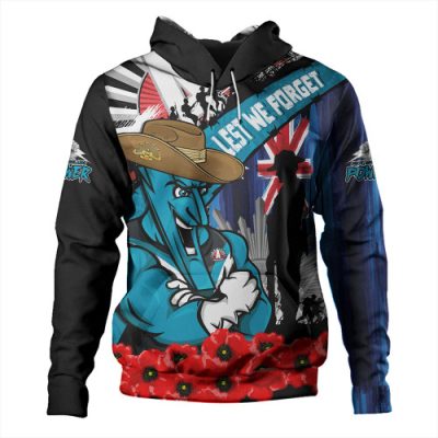 Port Adelaide Hoodie Anzac Day Honor United In Spirit
