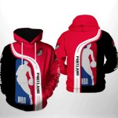 NBA Portland Trail Blazers Black Red Highway Pullover Hoodie